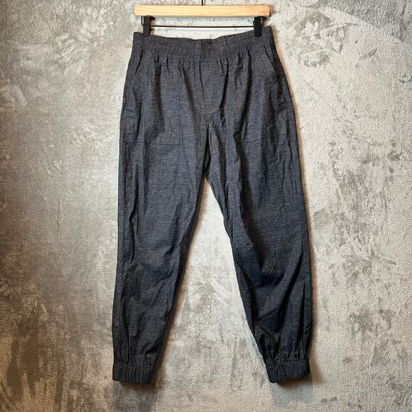 prAna Mantra Joggers Hemp Woven Sz Small Blue UPF 50+ Coal‎ Gray Gorpcore Hiking - Picture 1 of 9